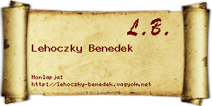 Lehoczky Benedek névjegykártya
