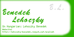 benedek lehoczky business card